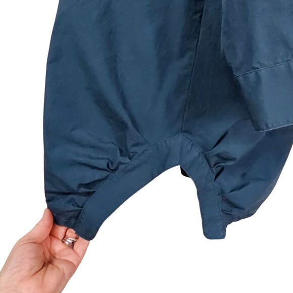 IC by Connie K Teal Button-Down Tunic Shirt Sz M Architectural Lagenlook Artsy - Picture 5 of 10